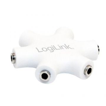 Splitter audio LOGILINK CA1088, 6 x jack 3.5mm , stereo, , cablu 20cm (Alb)