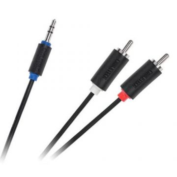 Cablu audio Cabletech KPO3952-1, Jack 3.5 mm - 2 x RCA tata, 1 m