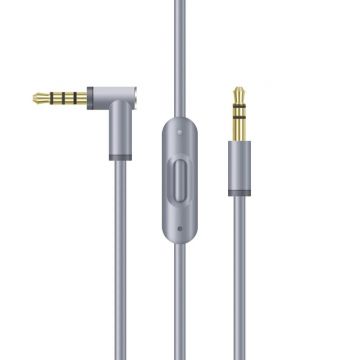 Cablu audio PadForce de 1.50m cu microfon RemoteTalk incorporat pentru casti Beats, Jack 3.5mm - Gri