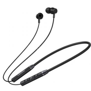 Casti Alergare Lenovo Neckband QE03, Bluetooth 5.0, Noise Reduction, Microfon (Negru)