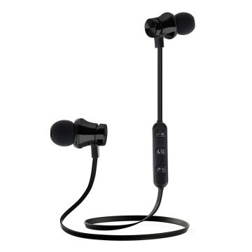 Casti Bluetooth In-Ear Wireless cu magnet pentru telefon mobil sau tableta, microfon si acumulator 5V, incarcare la USB 5V, model sport Envisage RVT-XT11, negru