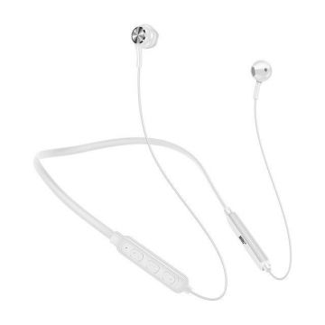 Casti bluetooth sport MRG MG03, Neckband, Handsfree, Alb