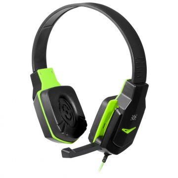 Casti gaming cu microfon Defender Warhead G-320, negru-verde, cablu 1.8 m