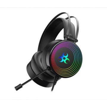 Casti gaming cu microfon Myria Wolver-X MG7803, stereo, negru Casti gaming cu microfon Myria Wolver-X MG7803, stereo, negru