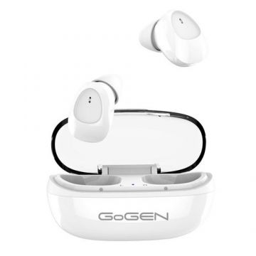 Casti Wireless GoGEN TWS PAL, True Wireless Stereo, Bluetooth 5.0, microfon, 3 mW, culoare alba