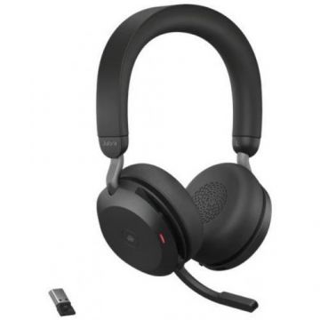 Casti Wireless Jabra Evolve2 75 Microsoft Teams, USB-A, Bluetooth, Microfon (Negru)