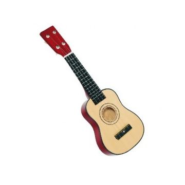 Chitara din lemn cu 4 corzi, pentru copii, 4 ani+, havaiana Ukulele, Goki UC201