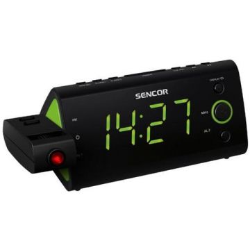 Radio cu ceas Sencor SRC 330 GN (Negru/Verde)