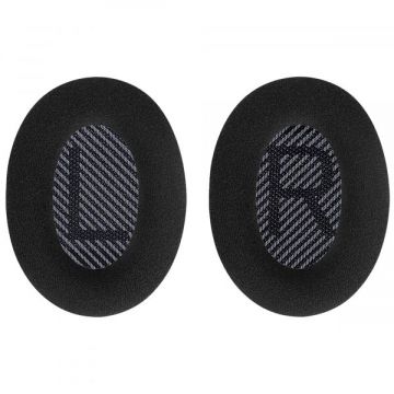 Set 2 bureti PadForce pentru casti Bose QuietComfort 35, 35 II, QC35, QC35 II, Over-Ear - Negru, Catifea