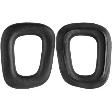 Set 2 bureti PadForce pentru casti Logitech G930 / G430 / G35 / F450, Over-Ear - Piele ecologica, Negru