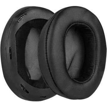 Set 2 bureti PadForce pentru casti Sony MDR-1A / MDR-1ADAC, Over-Ear - Negru, Piele ecologica