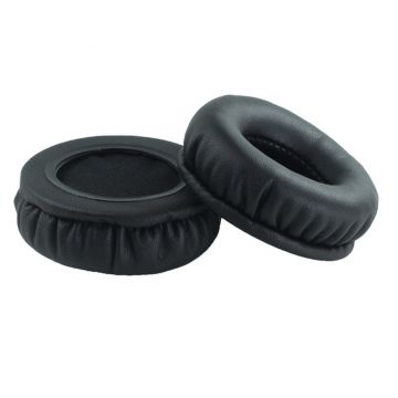 Set 2 bureti PadForce rotunzi universali pentru casti, Piele ecologica - 60 mm, Negru