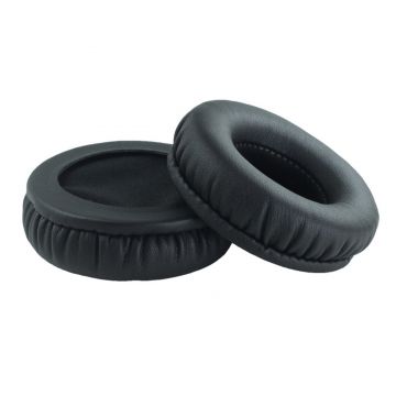 Set 2 bureti PadForce rotunzi universali pentru casti, Piele ecologica - 70 mm, Negru