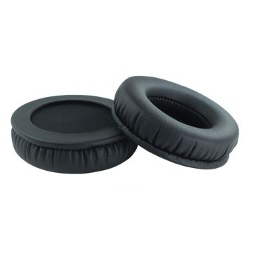 Set 2 bureti PadForce rotunzi universali pentru casti, Piele ecologica - 80 mm, Negru