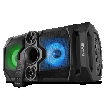 Sistem audio portabil SVEN PS-655, 2x25W, TWS, radio FM, AUX, USB/SD-card, telecomanda (Negru)