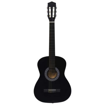 vidaXL Chitară clasică pentru începători și copii, negru, 3/4 36