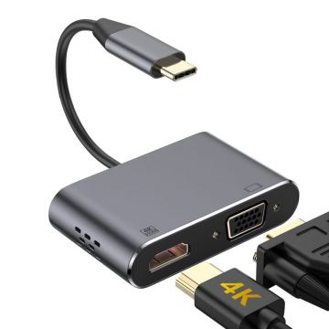 Adaptor tip C-HDMI 4 K, 30 HZ si VGA simultan