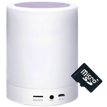 Boxa Portabila cu Lampa Bluetooth iUni M16, Multicolor, Silver + Card 4GB Cadou