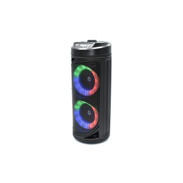 Boxa Portabila cu Microfon, Telecomanda, Bluetooth, AUX, Radio, Lumini, Negru, Bigshot ZQS-6212