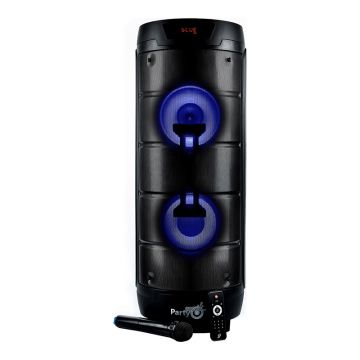 Boxa portabila Party 200 Pro Maxi E-Boda, 60 W, 4500 mAh, Bluetooth, USB, AUX, Radio FM, lumini LED, microfon Wireless, telecomanda inclusa, Negru