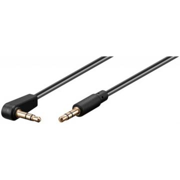 Cablu audio Goobay, jack 3.5 mm tata, 50 cm, Negru