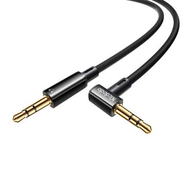 Cablu audio Jack 3.5mm Mcdodo CA-7590, unghi conectare 90 grade, lungime 1.2m, Negru