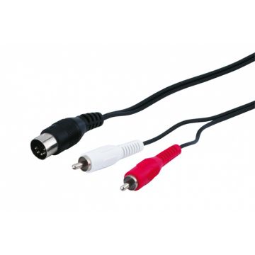 Cablu DIN 5 pini la 2 x RCA T-T 1.5m. Goobay G50014