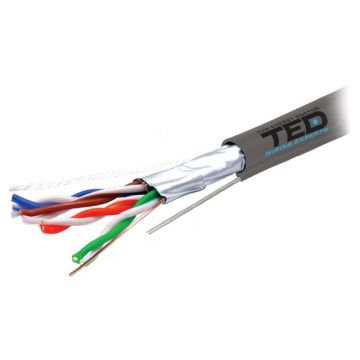 Cablu FTP Ted Electric, categoria 5E, cupru, 0.5 mm, sufa, 305 M