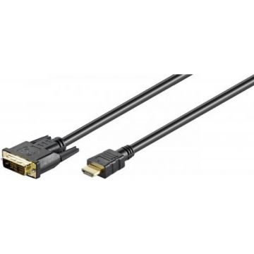 Cablu HDMI Goobay, DVI-D tata/DVI-D tata, gri