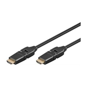 Cablu HDMI HiSpeed Goobay, ethernet, 2 m, Negru