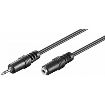 Cablu prelungitor audio Goobay, jack 2.5 mm stereo tata, 2.5 mm stereo mama, 2 m, Negru
