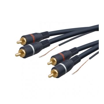 Cablu RCA Carguard, fisa 2 x RCA, 5 m, Negru