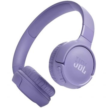 Casti audio wireless on-ear JBL Tune 520BT, JBL Pure Bass Sound, Bluetooth 5.3, Conexiune multi-point, Asistent vocal, Violet