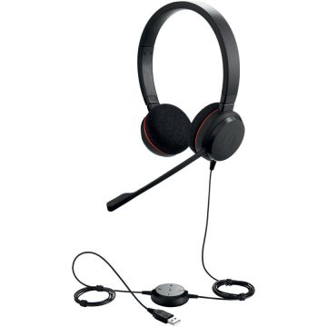 Casti EVOLVE 20 UC cu fir, Binaural, On-Ear, conectare USB