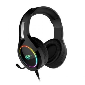 Casti gaming Havit GAMENOTE H2232D E-SPORTS, iluminare RGB, microfon ajustabil 360°, 2 x Jack 3.5mm (Negru)