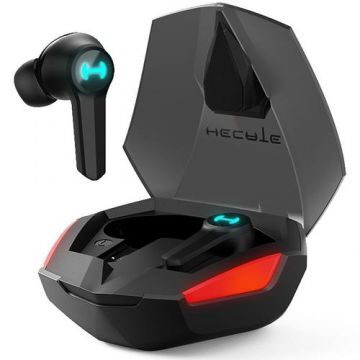 Casti True Wireless Edifier GT4, Bluetooth, Microfon, Mod Gaming RGB, USB-C (Negru)