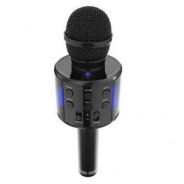 Microfon karaoke cu boxa, Bluetooth, negru, banda de frecventa 100 Hz - 10 kHz