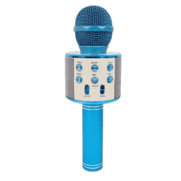 Microfon Wireless, Card SD, Karaoke, Bluetooth, albastru