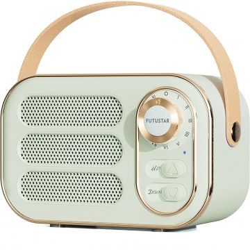 Mini Radio Portabil Retro, Soundvox DW13BT, Acumulator Incorporat, Bluetooth, AUX, USB, TF Card, Verde