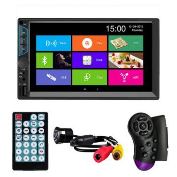 MP5 Player Techstar® 7060, 2DIN, Camera Marsarier, Ecran HD Touch 7 inch, Comenzi Volan, Telecomanda, MirrorLink, Bluetooth 4.2