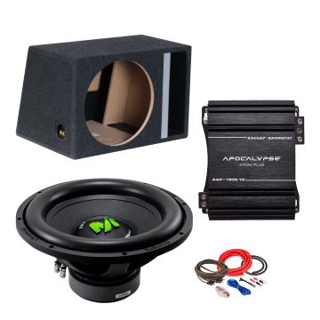 Pachet Subwoofer Deaf Bonce MF 15R D2 1200W RMS + Amplificator AAP 1600.1D + Incinta B1570s + kit de cabluri complet