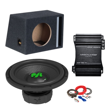 Pachet Subwoofer Deaf Bonce ML 10R D2 500W RMS + Amplificator AAP 550.1D + Incinta B1035S + kit de cabluri complet