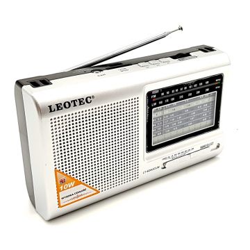 Radio Leotec, 10 W, 8 benzi, calitate buna a sunetului, receptor radio de inalta sensibilitate