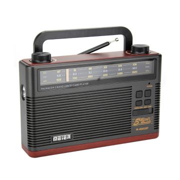 Radio Portabil Bigshot M-8001BT, FM/SW/AM, Bluetooth, Cititor Card, Lanterna, Negru-Mahon