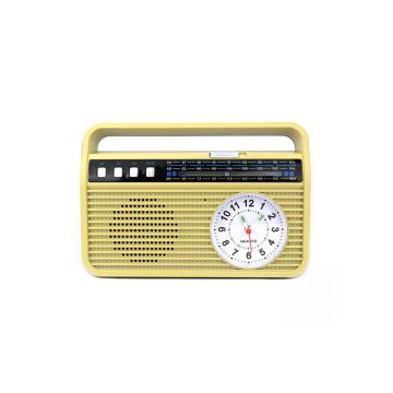 Radio Portabil Bigshot MD-500 cu MP3 Player, FM/AM/SW, USB, TF Card, Ceas Analogic, Bluetooth, Acumulator, Auriu