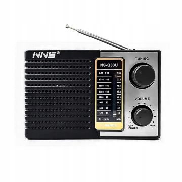 Radio Portabil cu Acumulator si Lanterna, Soundvox NS-Q33BT, FM/AM/SW, Bluetooth, USB, TF Card, Negru