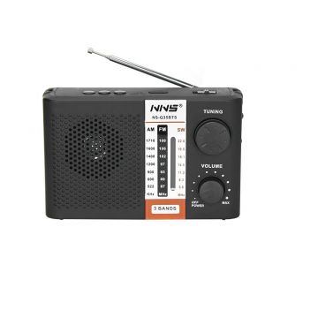 Radio Portabil cu Acumulator si Lanterna, Soundvox NS-Q35BT, FM/AM/SW, Bluetooth, USB, TF Card, Negru