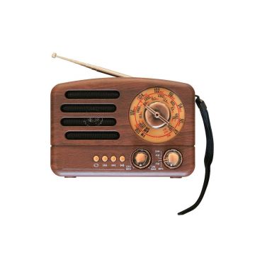 Radio Portabil cu Acumulator Soundvox NS-3380BT, Bluetooth, FM/AM/SW, TF Card, Maro