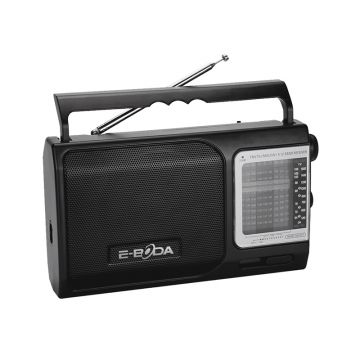 Radio portabil E-Boda, 5 W, 235 x 132 x 62 mm, plastic, Negru