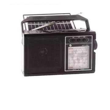 Radio Portabil FM/AM/SW, Bluetooth, USB/TF, Lanterna, Panou Solar, Antena Telescopica, Retro Style, Negru